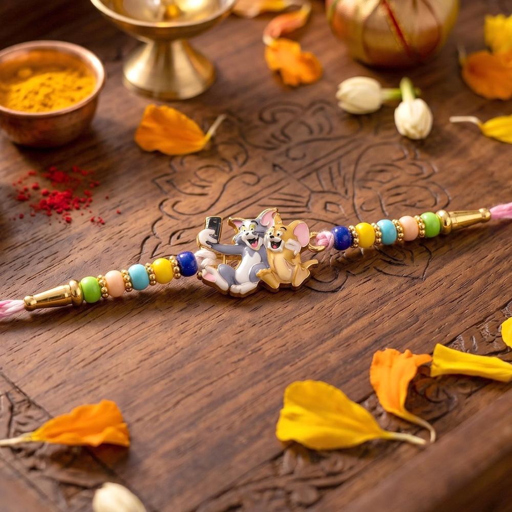 Bal Krishna Rakhi  Divine Cow & Beaded Tradition for Raksha Bandhan
