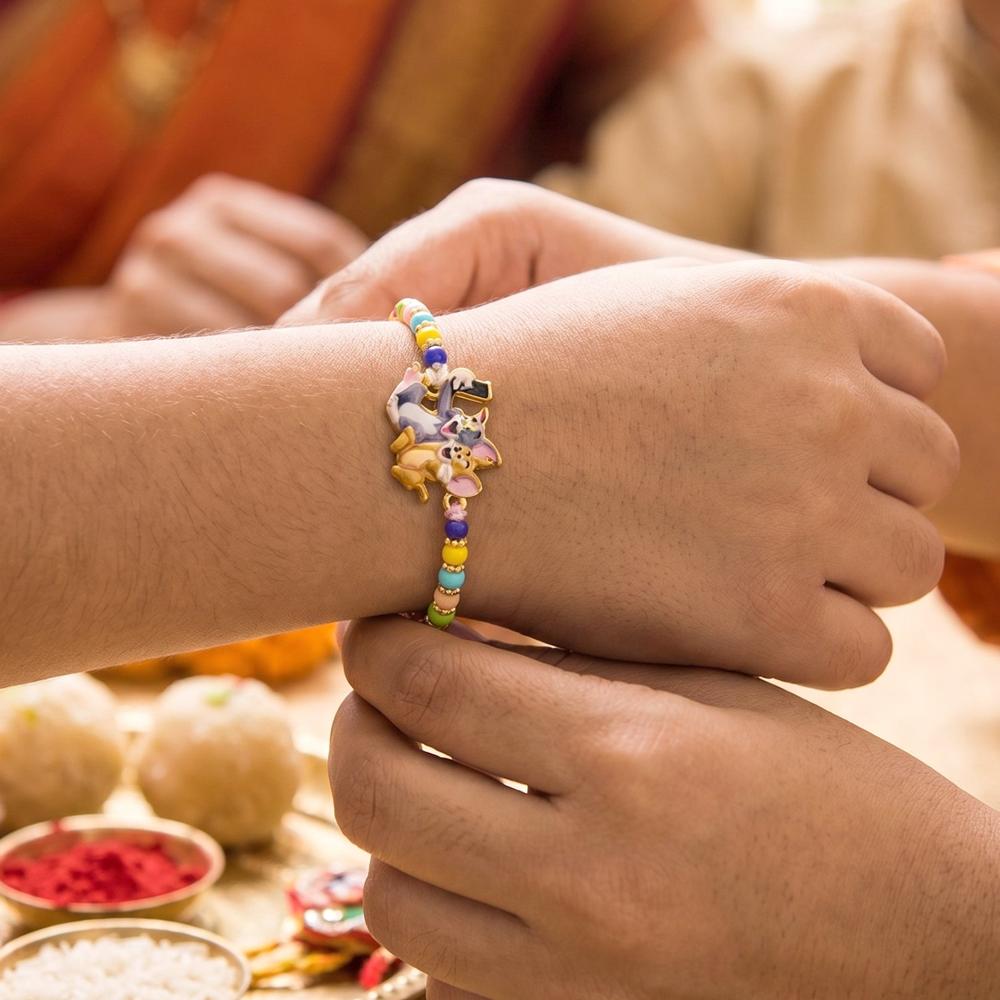 Bal Krishna Rakhi  Divine Cow & Beaded Tradition for Raksha Bandhan