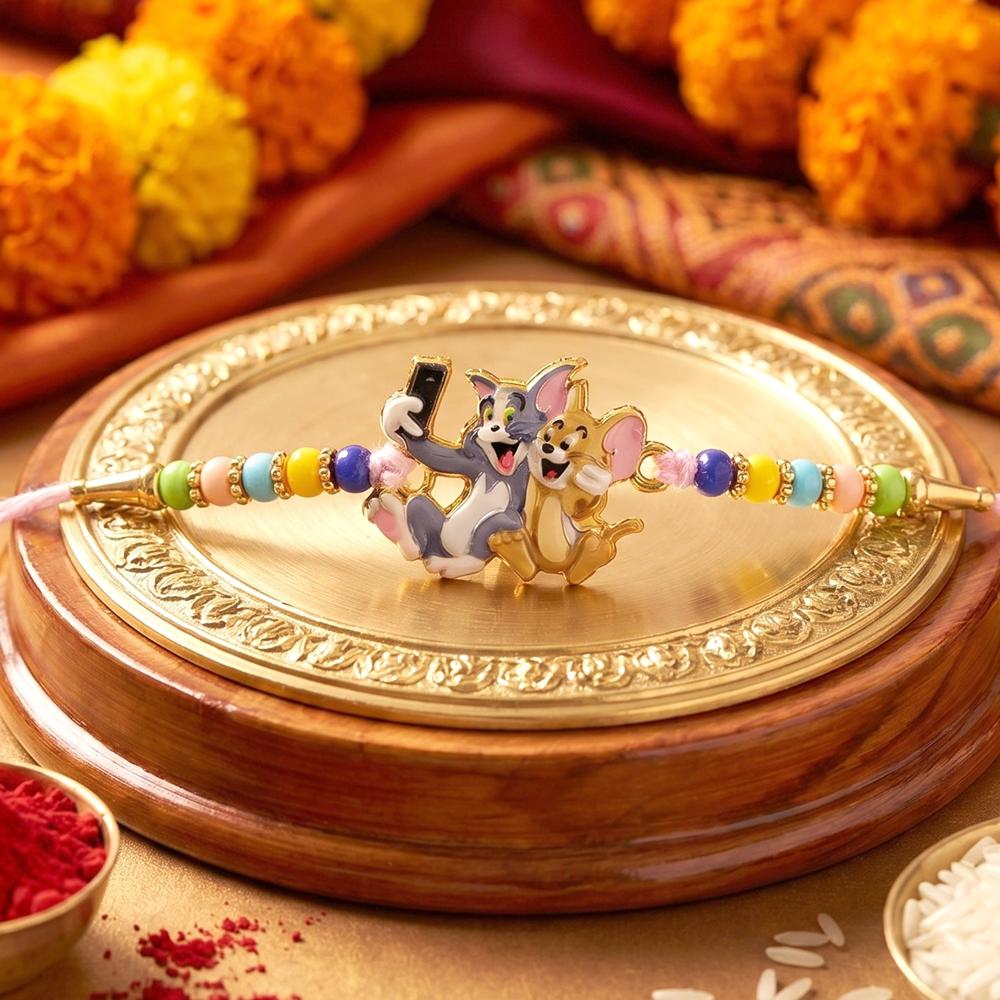 Bal Krishna Rakhi  Divine Cow & Beaded Tradition for Raksha Bandhan