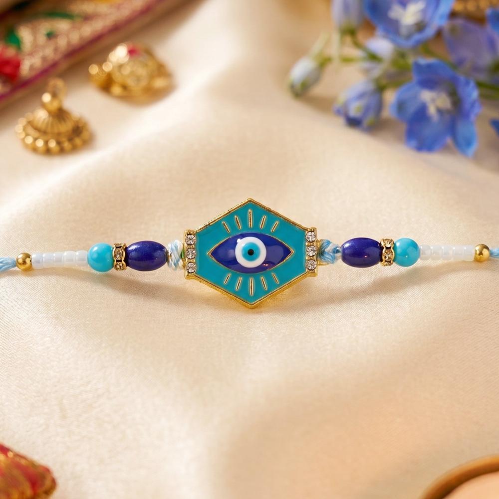 Evil Eye Hexagon Rakhi  Modern Protection Design for Raksha Bandhan
