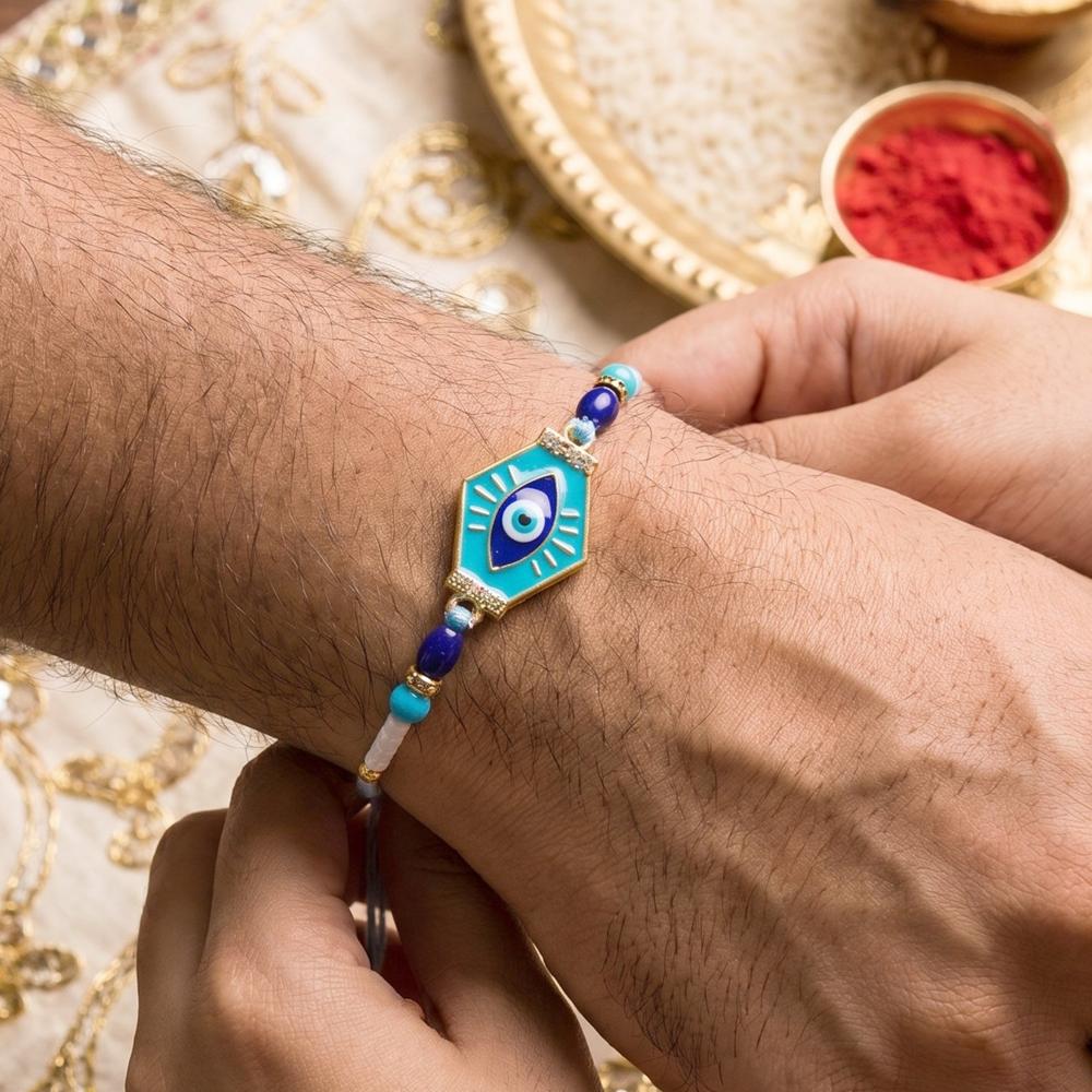 Evil Eye Hexagon Rakhi  Modern Protection Design for Raksha Bandhan