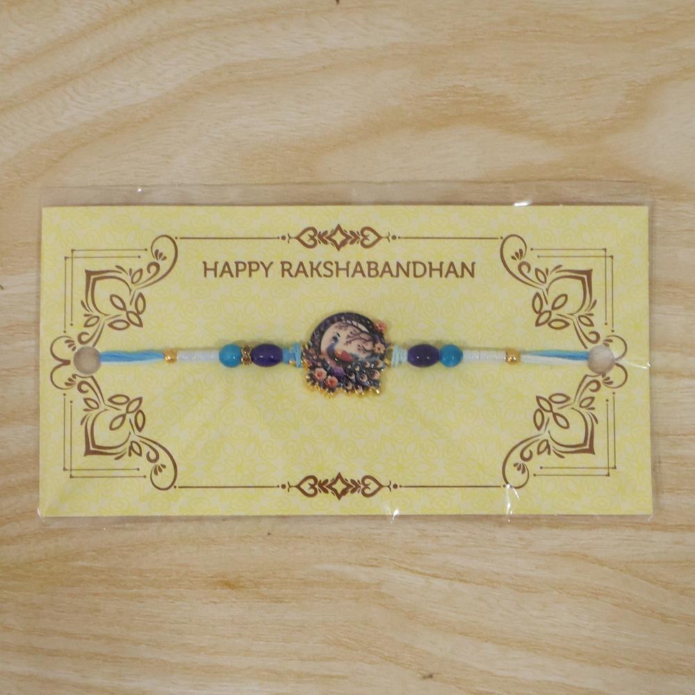 Rakhi  Royal Mughal Peacock Designer Charm for Brother