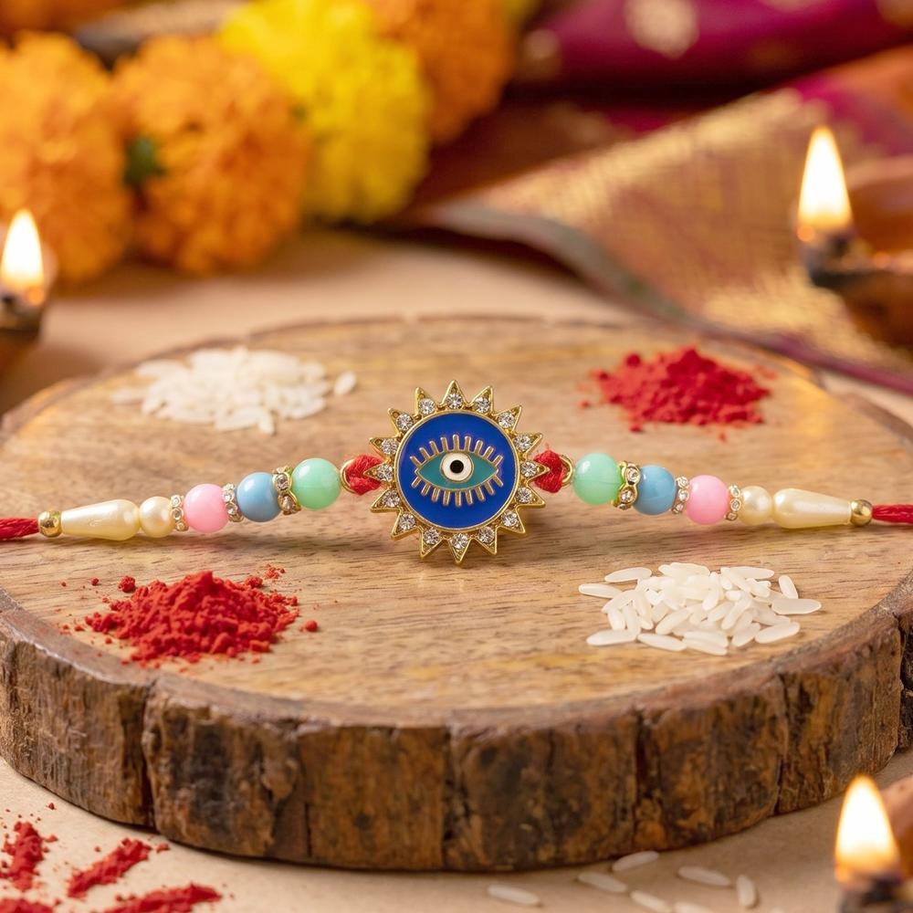 Evil Eye Sun Rays Rakhi  Stylish & Protective for Bhai