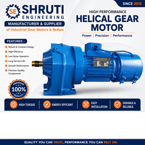 960 RPM Helical Gear AC Brake Motor