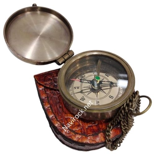 Authentic Brass Navigational Ship Sailor Instrument Vintage Quote Compass