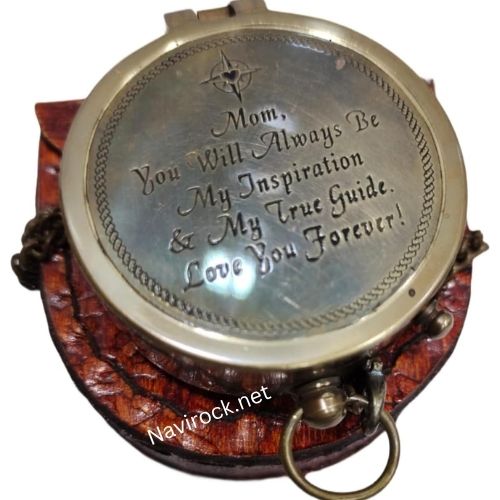 Authentic Brass Navigational Ship Sailor Instrument Vintage Quote Compass
