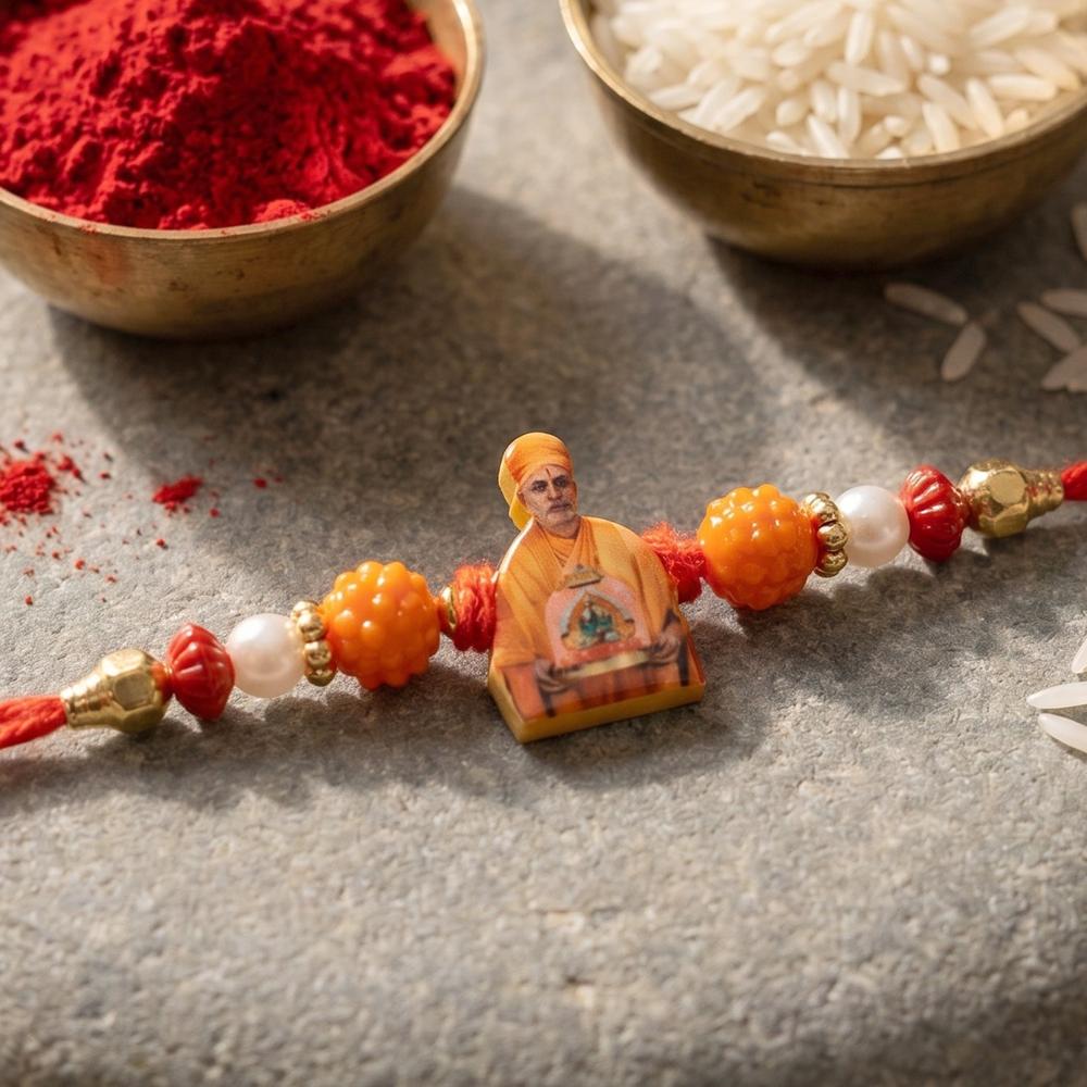 Pramukh Swami Maharaj Devotional Rakhi  Traditional Brother Gift