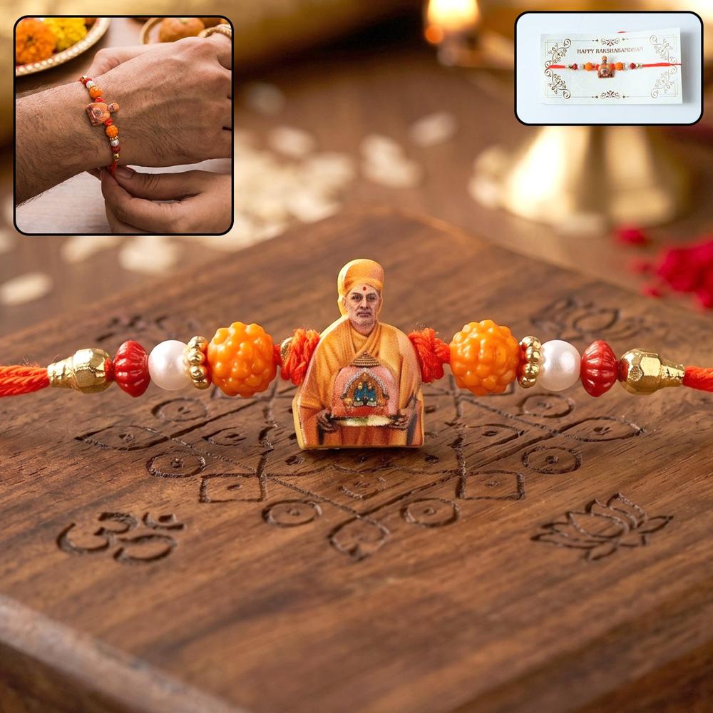 Pramukh Swami Maharaj Devotional Rakhi  Traditional Brother Gift