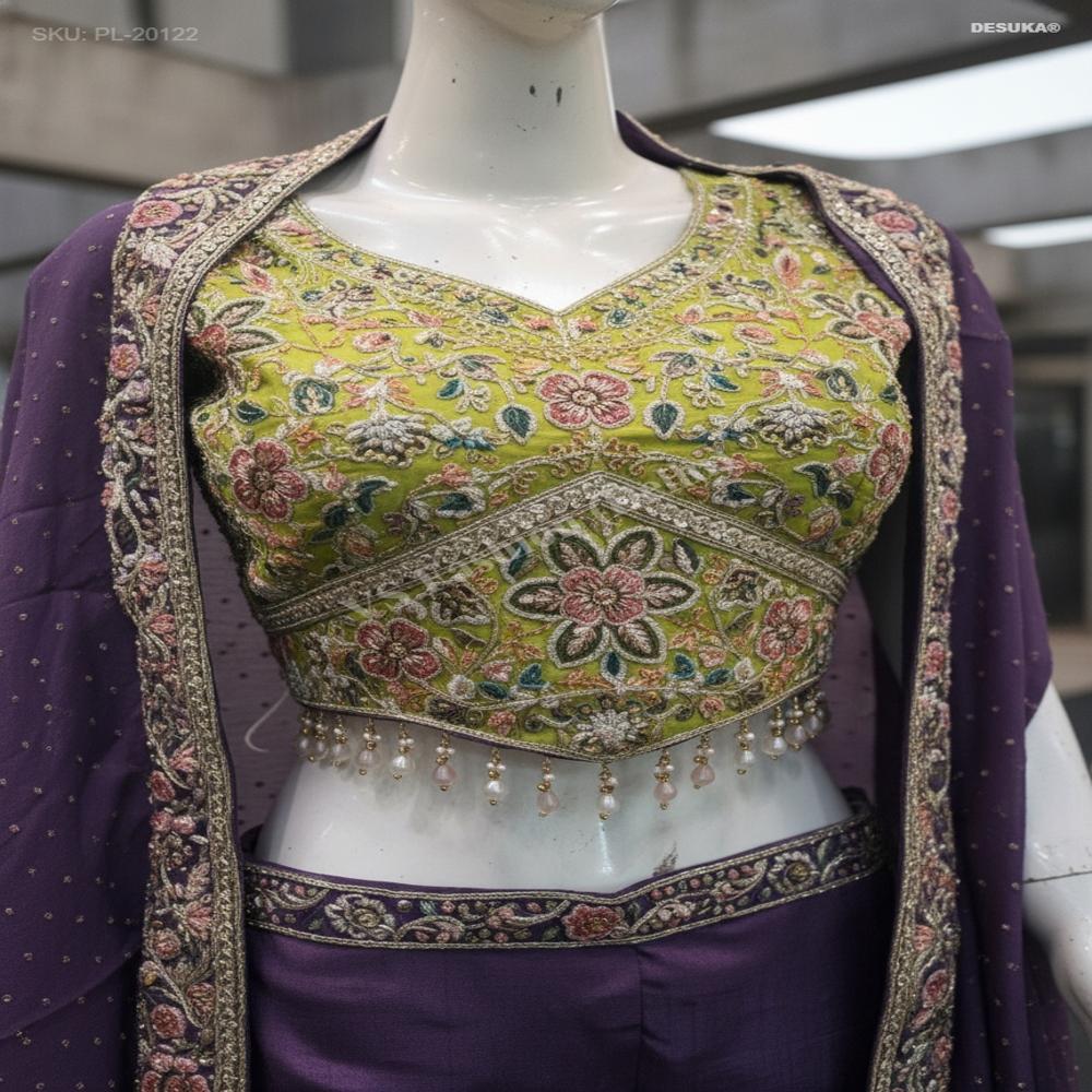 PL-20122 Embroidered Indo-Western Cape Set
