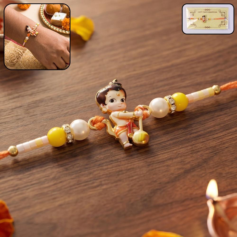 Bal Hanuman Rakhi Divine Protection & Courage For Brother - Color: Mix