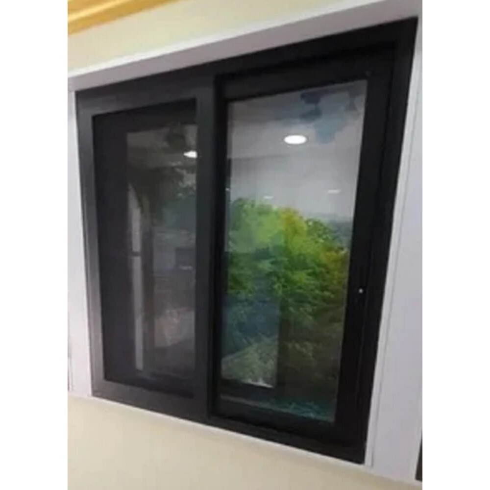 UPVC Black Two Track Sliding Window