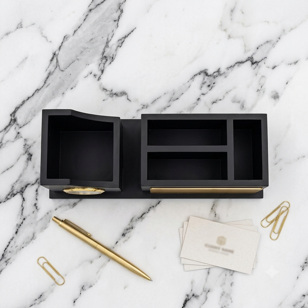 Premium Wooden Desk Organizer