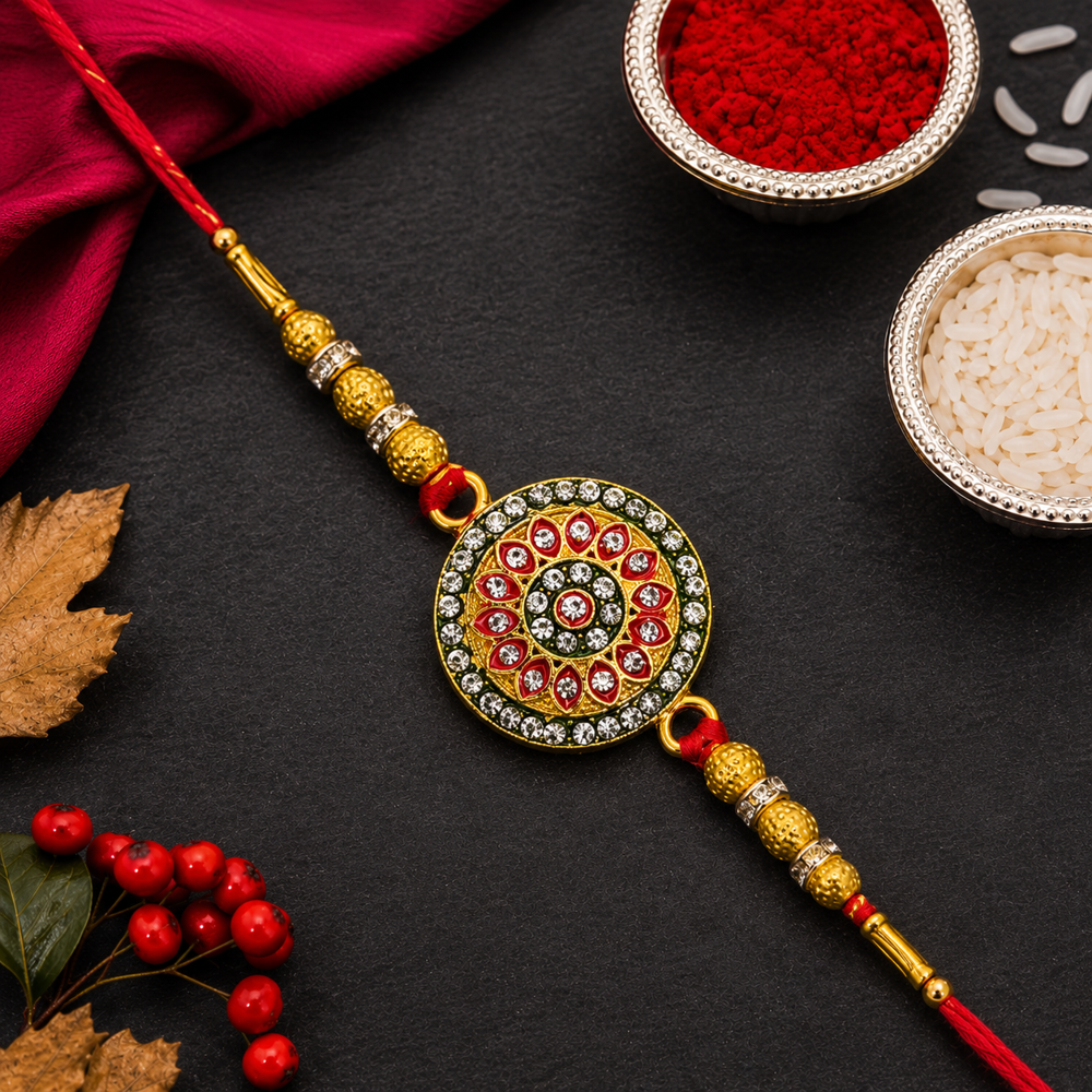 Traditional Rakhi  Elegant, Handcrafted Brother Gift for Raksha Bandhan