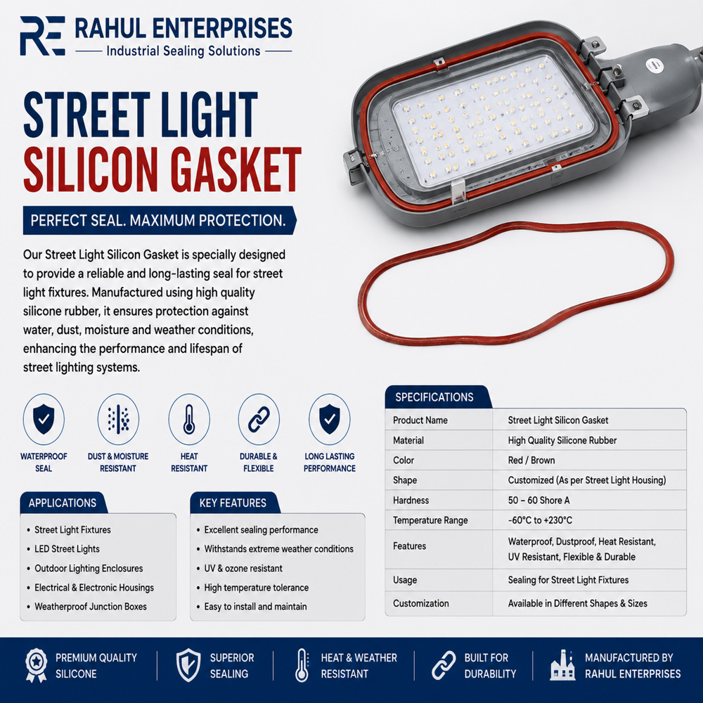 Street Light Silicone Gasket - Color: As Per Requirement