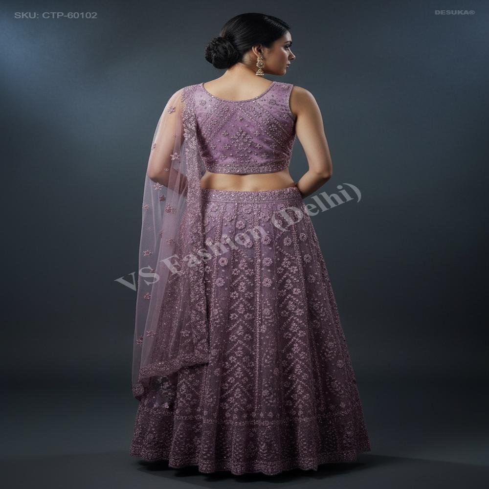 CTP-60102 Designer Lehenga Set Net Dupatta