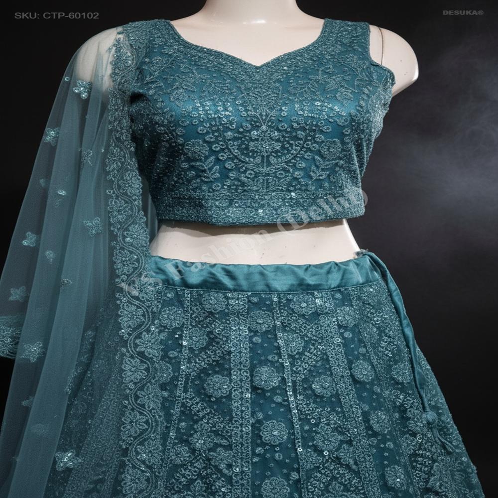 CTP-60102 Designer Lehenga Set Net Dupatta