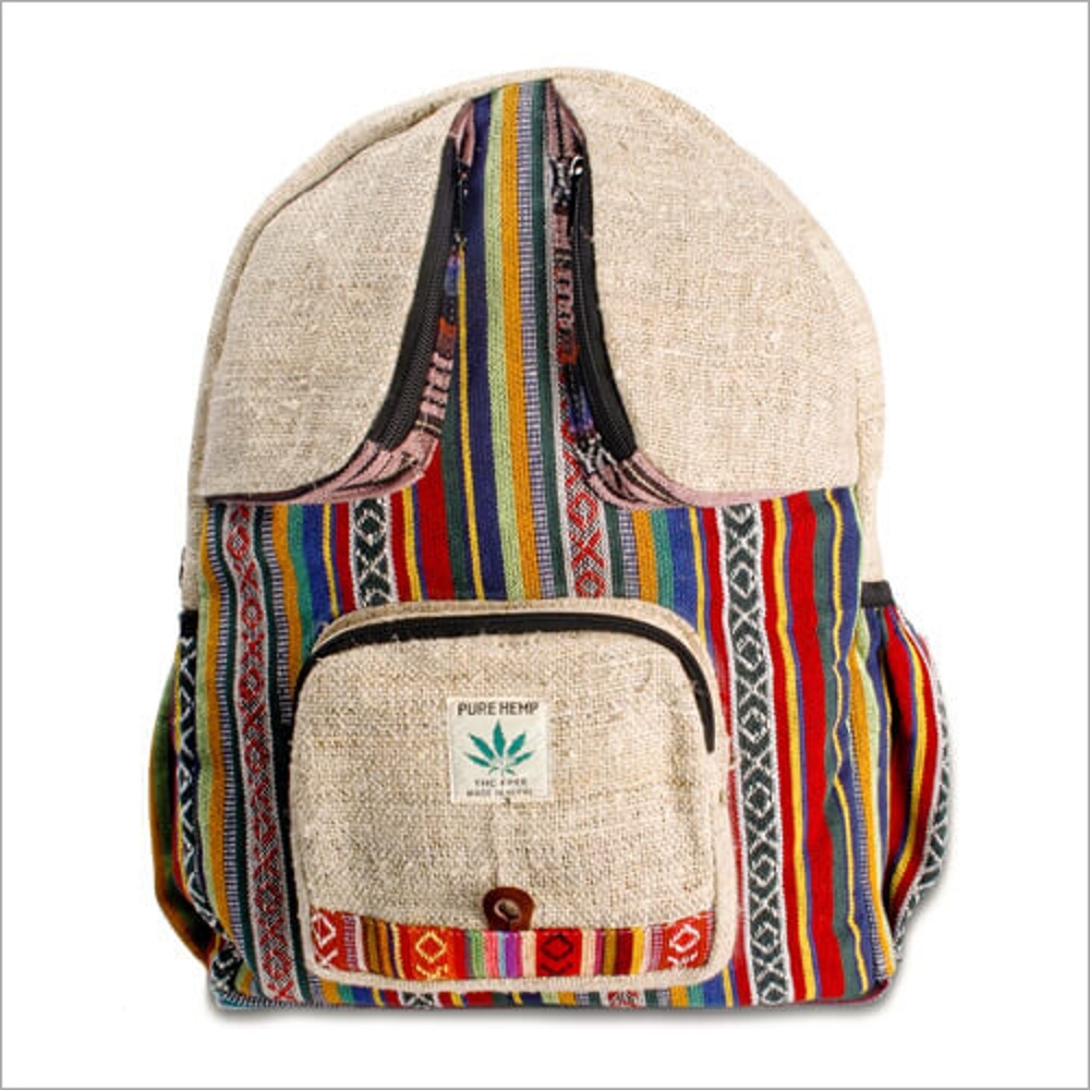 Hemp Backpack - Non-woven Cotton, 25 Ltr Capacity, Multi-color | Eco-friendly, Durable Handle, Washable, Creative Design