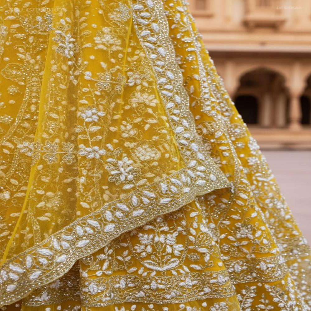CTP-60100 Heavy Cut-Dana Net Lehenga Choli