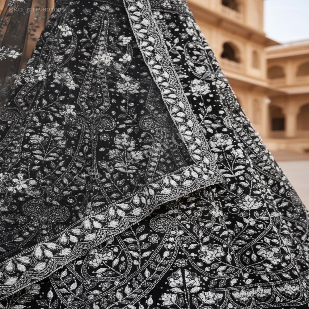 CTP-60100 Heavy Cut-Dana Net Lehenga Choli