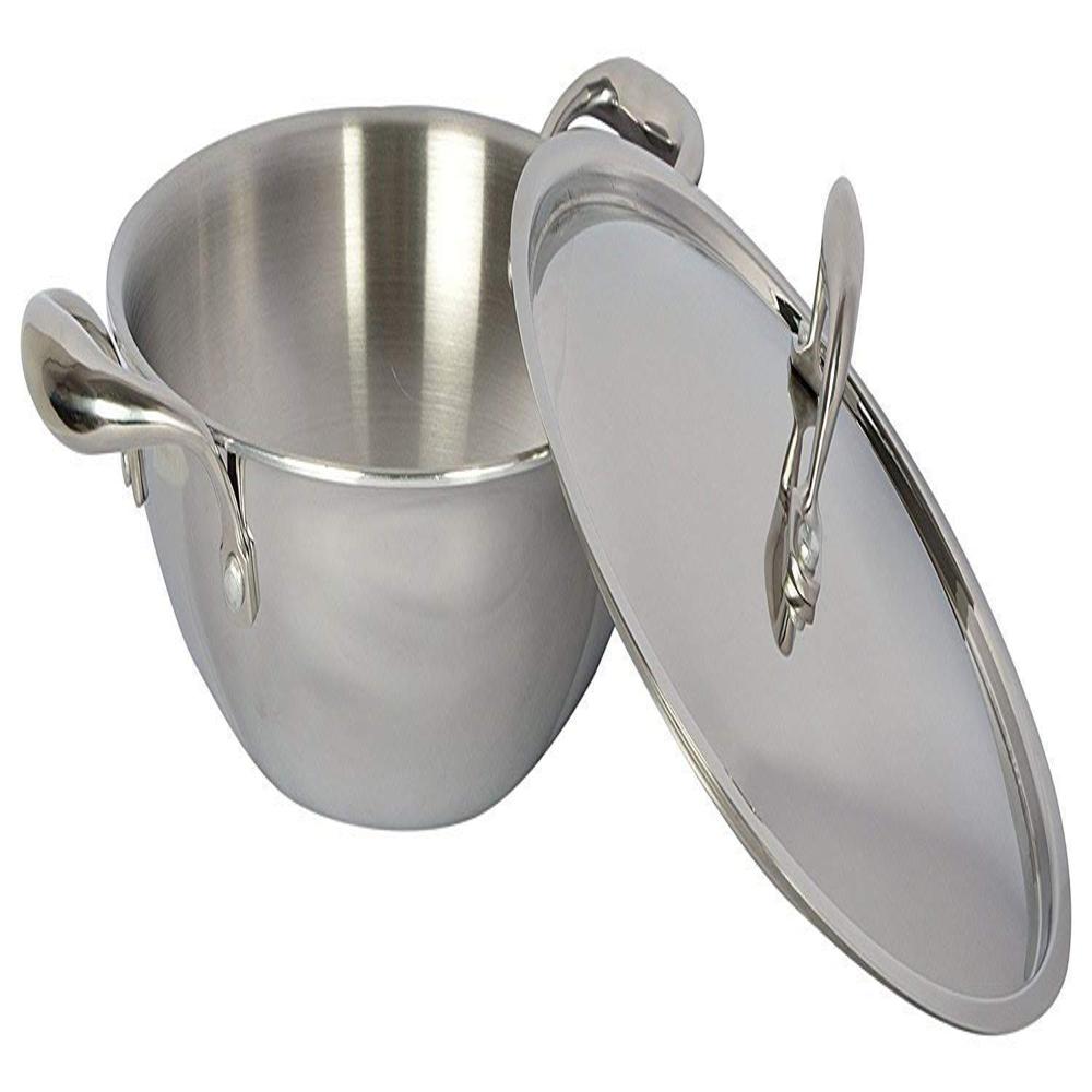 Vinod Cookware Food Grade 8 Litre Induction Friendly Platinum (TRI PLY) 18/8 Stainless Steel Kadai with Stainless Steel Lid (36cm, 8 Litre)