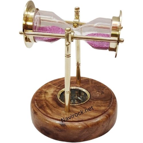 Royal Vintage Unique Hanging Brass Hourglass Sand Timer