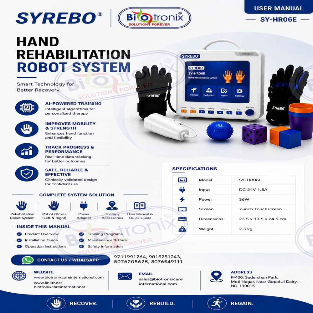 Medical Grade Syrebo HR06E Robotic Hand Rehabilitation System