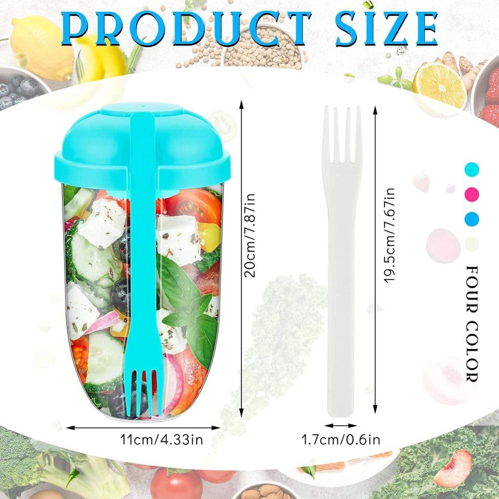 1000ml Portable Fresh Salad To-Go Container Leakproof Lunch Box