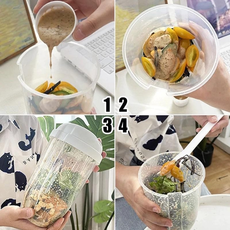 1000ml Portable Fresh Salad To-Go Container Leakproof Lunch Box