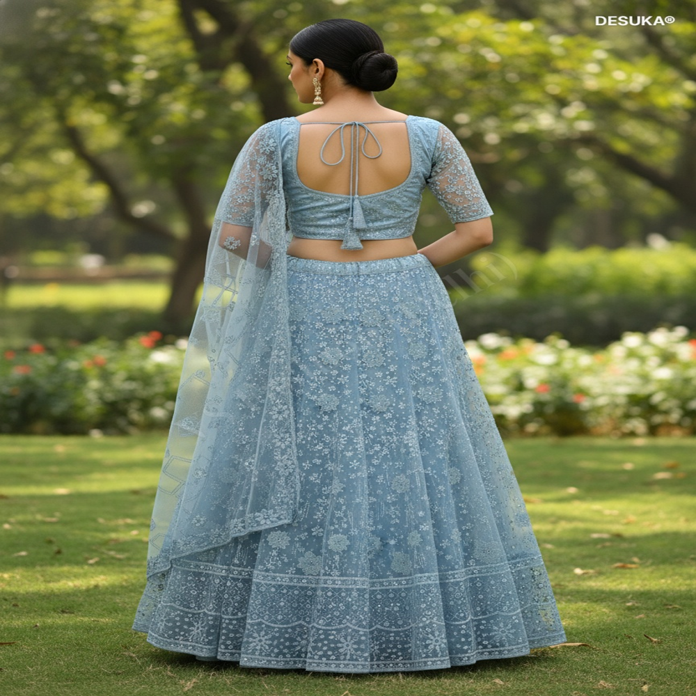 CTP-60006 Elegant Fish Style Crop Top Lehenga
