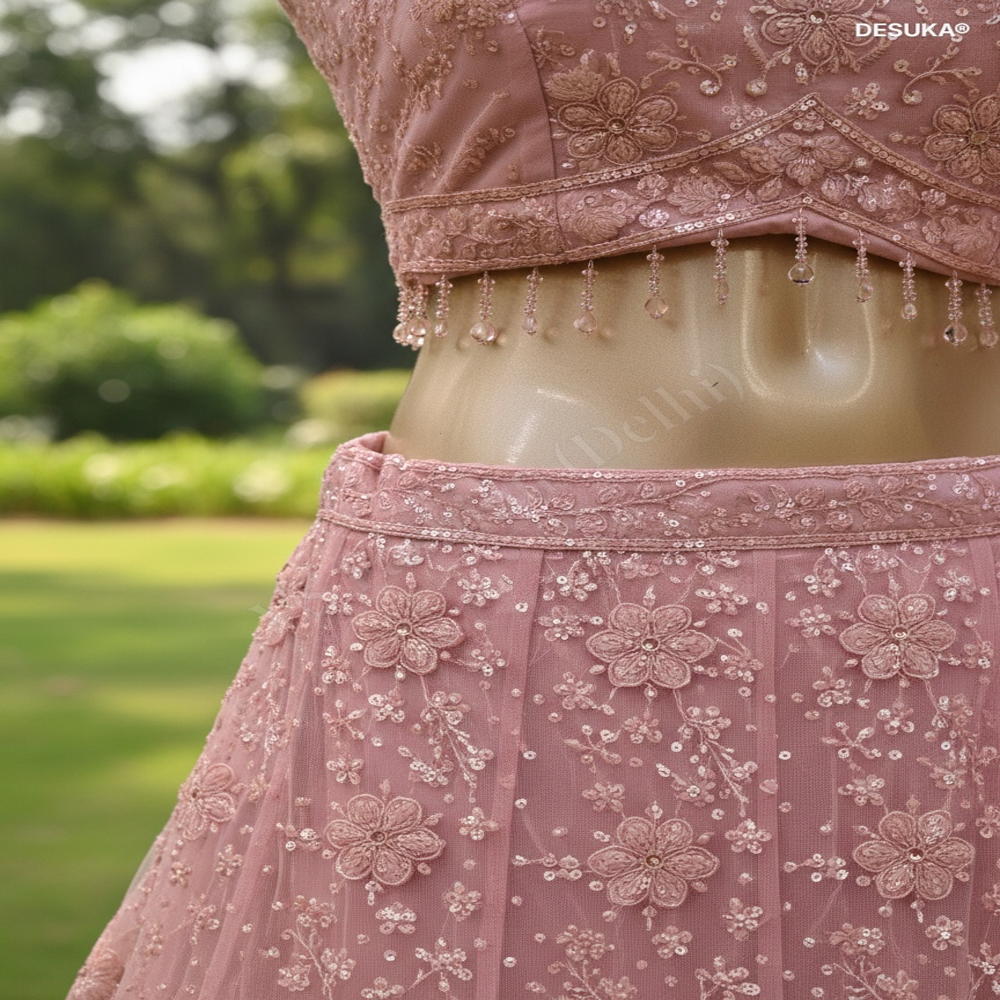 CTP-60006 Elegant Fish Style Crop Top Lehenga