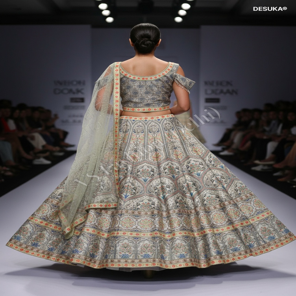 CTP-60009 Mughal Heritage Digital Print Lehenga