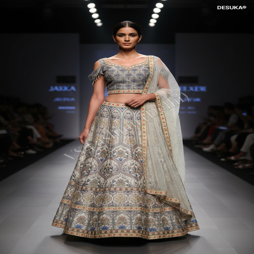 CTP-60009 Mughal Heritage Digital Print Lehenga