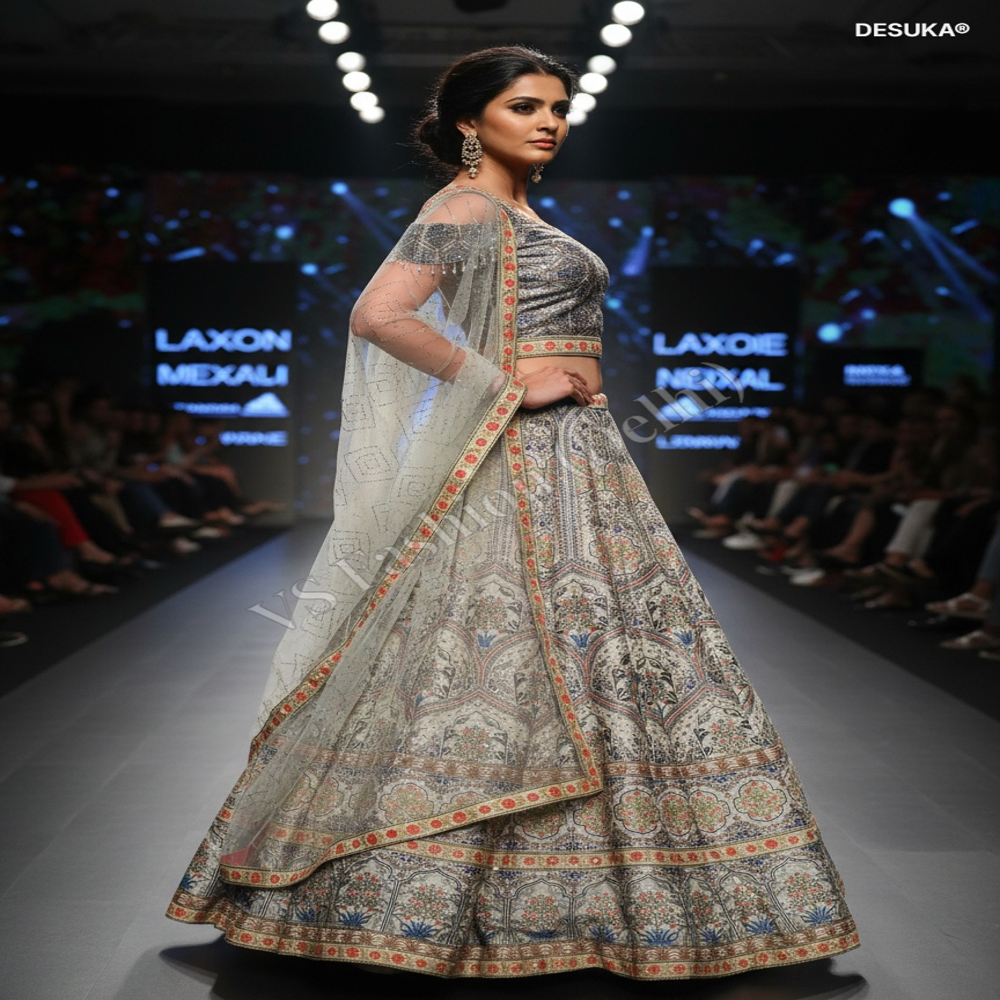 CTP-60009 Mughal Heritage Digital Print Lehenga