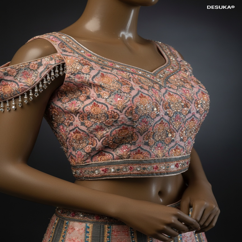 CTP-60013 Banarasi Print Lehenga Choli Set