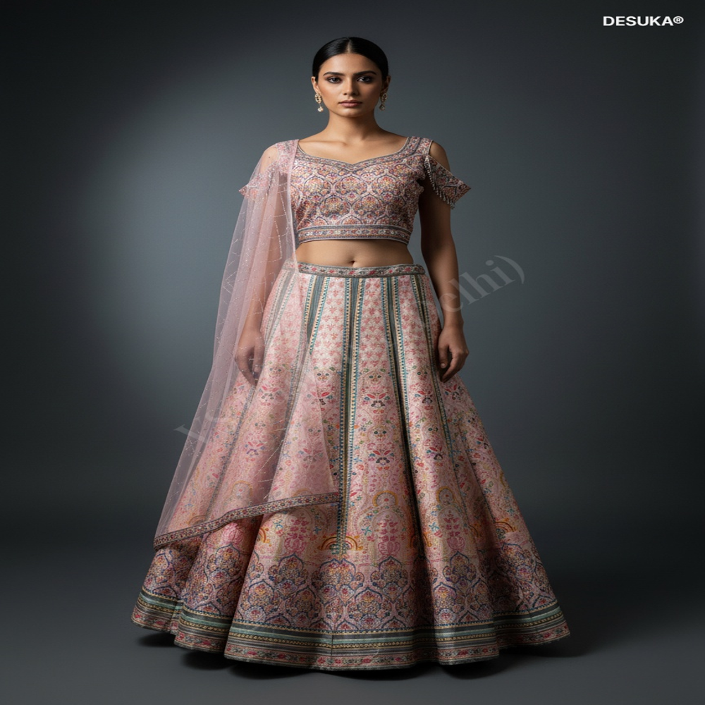 CTP-60013 Banarasi Print Lehenga Choli Set