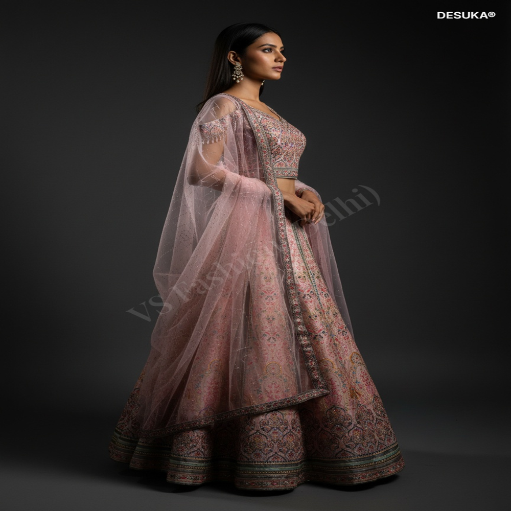 CTP-60013 Banarasi Print Lehenga Choli Set