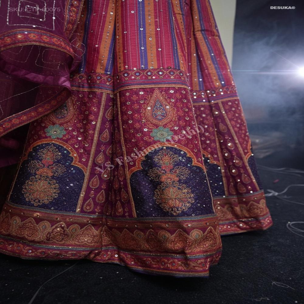 CTP-60075 Lehenga Choli with Geometric Dupatta