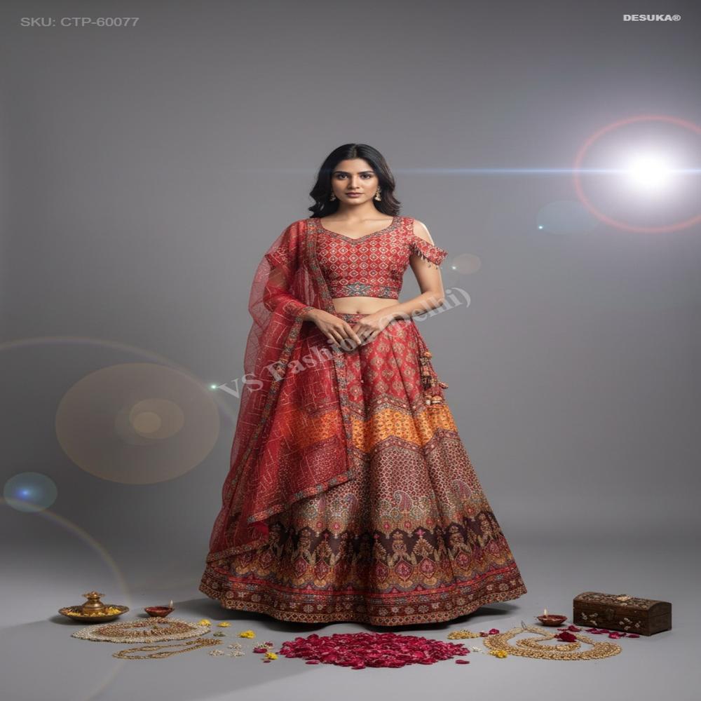 CTP-60077 Banarasi Brocade Lehenga Choli Set