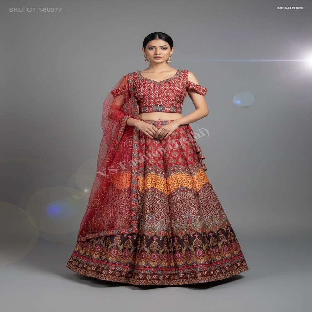 CTP-60077 Banarasi Brocade Lehenga Choli Set
