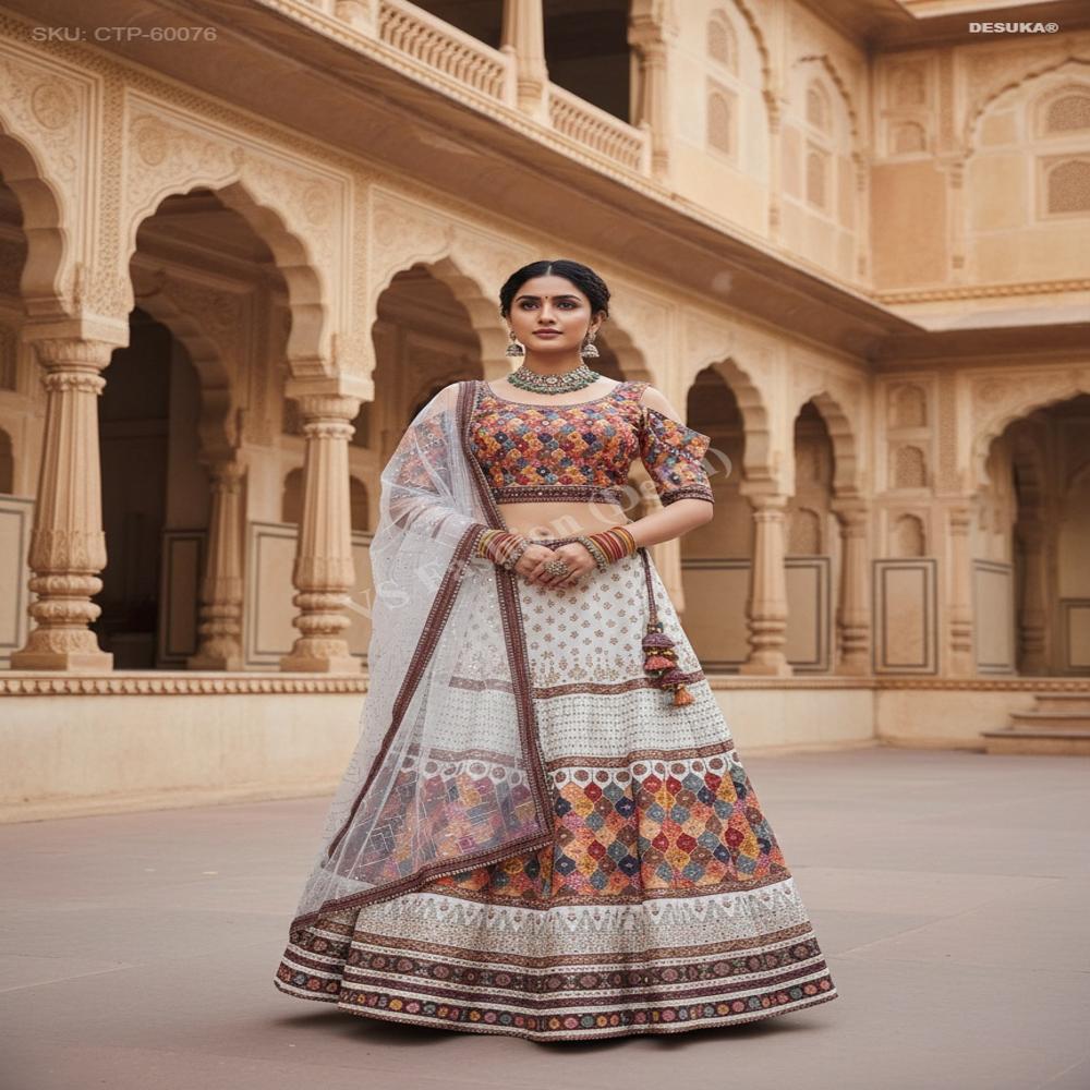 CTP-60076 Lehenga Choli with Mirror Work