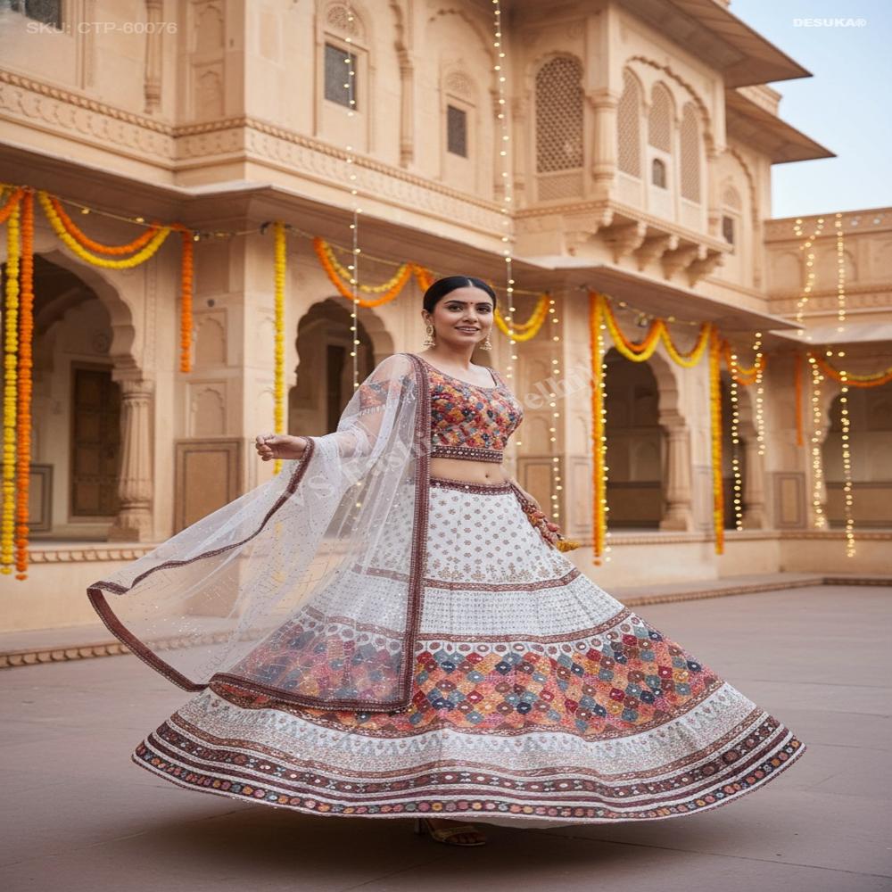 CTP-60076 Lehenga Choli with Mirror Work