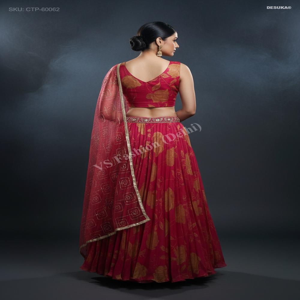 CTP-60062 Designer Aari Work Lehenga Choli Set