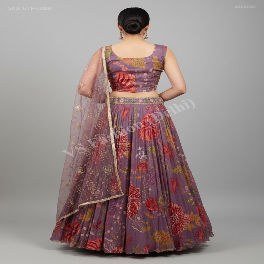 CTP-60060 Tabi Silk Lehenga with Net Dupatta