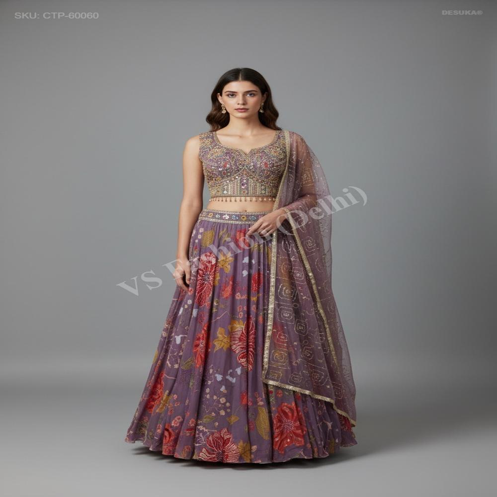 CTP-60060 Tabi Silk Lehenga with Net Dupatta