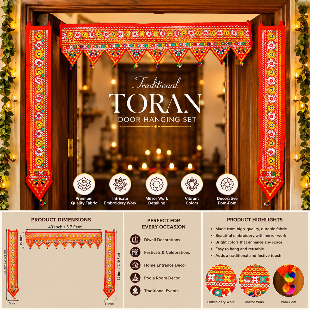 KRISHNA HANDLOOM Home Entrance Toran for Diwali Decoration G 16