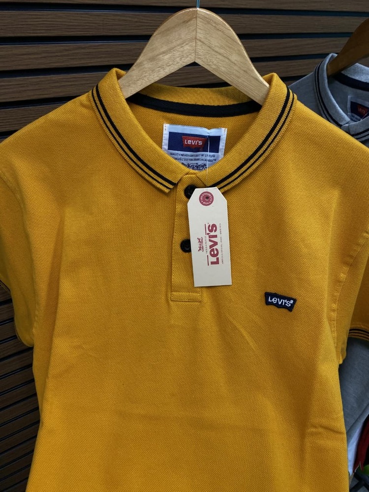 Mens Yellow Polo T Shirt