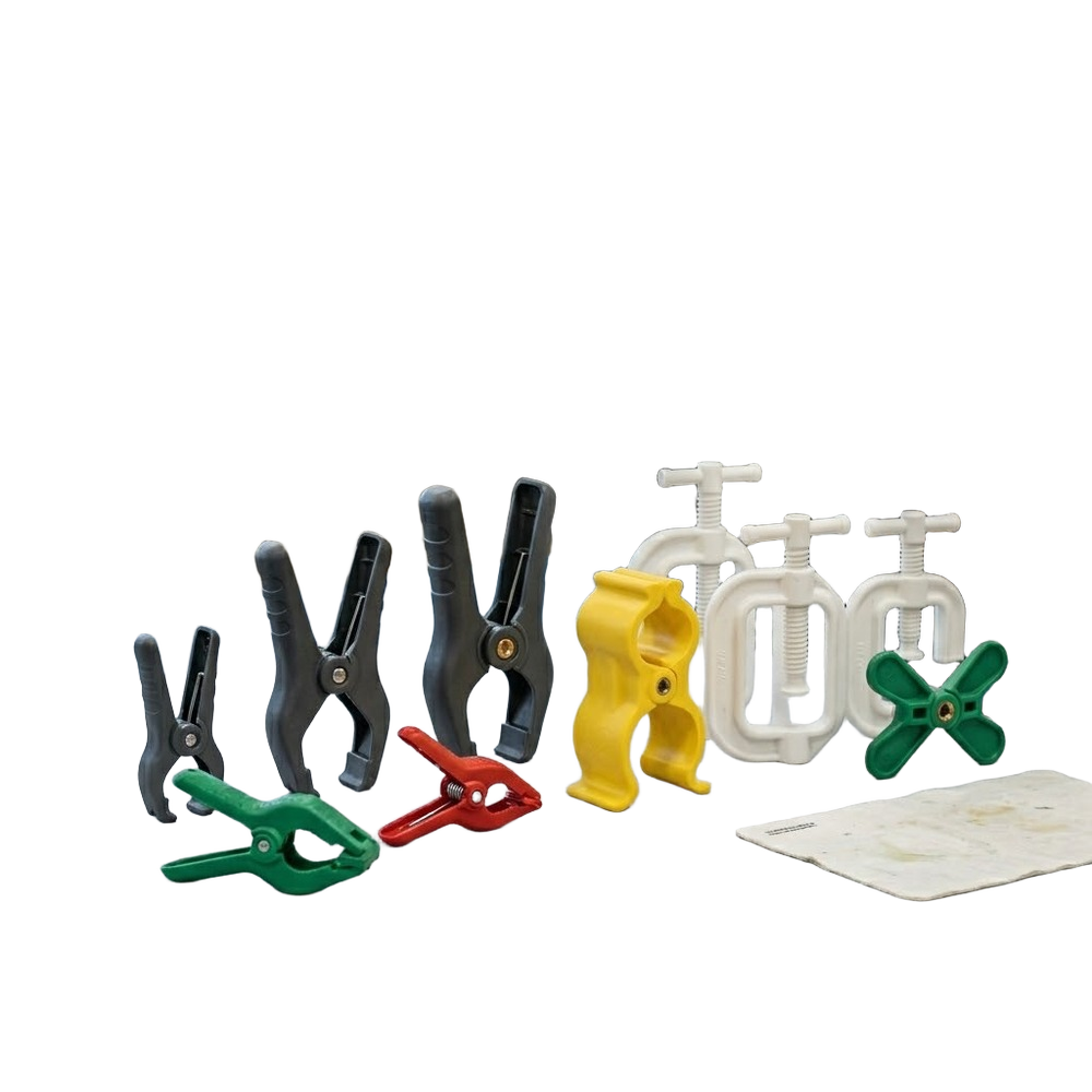 Plastic Clamps - Chemical-Resistant Polypropylene, 15-70 mm Jaw, Multicolor | Non-Slip Grip, Ergonomic, Spring Mechanism