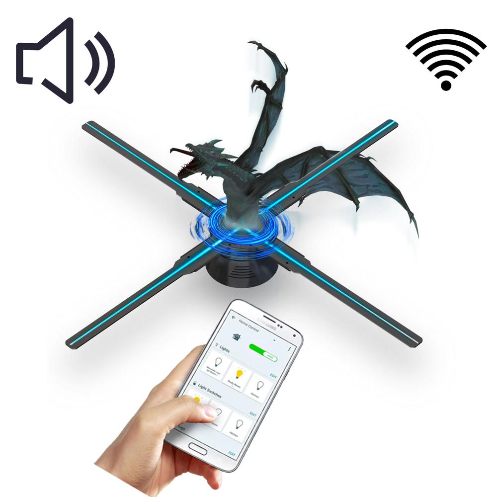 High Resolution 45cm 3D Hologram LED Fan Display with APP & PC Control