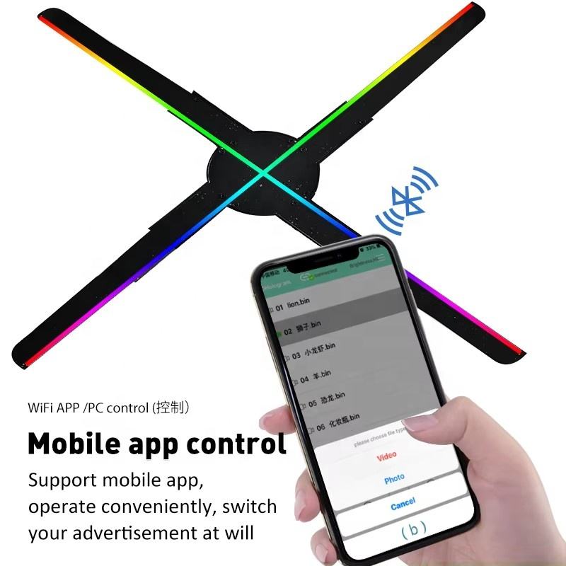 High Resolution 45cm 3D Hologram LED Fan Display with APP & PC Control