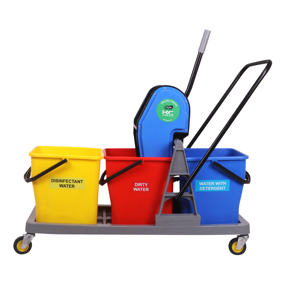 Tripple Bucket Mop Trolley